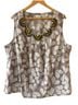 Boden 100% Cotton Floral Brown White Sleeveless Blouse Size 18 - photo 1