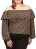 MICHAEL Michael Kors 100% Polyester Paisley Brown Black Long Sleeve Blouse Size 3X - photo 1