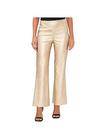 Vince Camuto Pull-On Metallic Faux-Leather Flare Pants Faux Leather Pants (view 1)