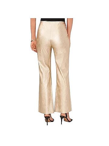 Vince Camuto Pull-On Metallic Faux-Leather Flare Pants Faux Leather Pants (view 2)
