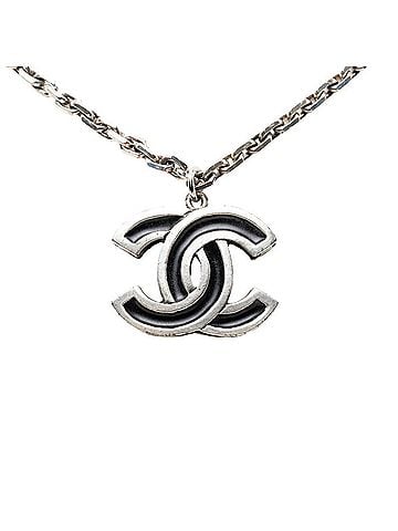 Chanel Chanel Coco Mark Chain Pendant Necklace, Silver Metal, Women's. (view 1)