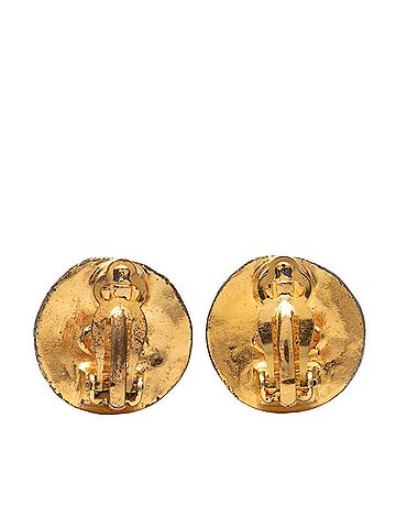 Chanel Chanel Coco Mark Vintage Round Earrings, Gold Plated, Women's CHANEL (view 2)