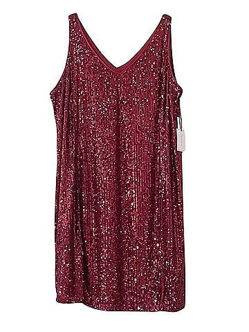 1.State Sequined Sleeveless V Neck Shift Mini Dress Cocktail Dress (view 2)