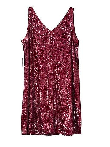 1.State Sequined Sleeveless V Neck Shift Mini Dress Cocktail Dress (view 1)