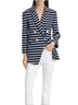 Veronica Beard 78% Cotton 20% Polyester 2% Elastane 100% Cotton Stripes Blue White Blazer Size S - photo 1