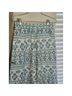 Kivari 100% Linen Print Blue White Casual Pants Size 4 - photo 4