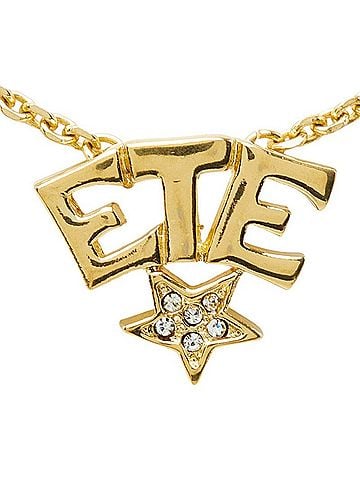 Yves Saint Laurent Yves Saint Laurent Saint Laurent Star Motif Necklace, Gold Plated, Rhinestones, Women's (view 2)