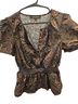Sugarlips 100% Cotton Floral Brown Multi Color Blouse Size M - photo 1