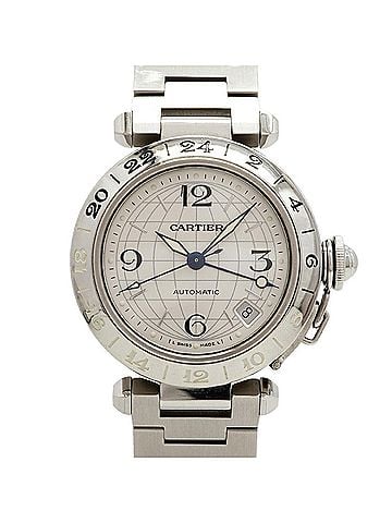 Cartier Cartier Pasha C Meridian GMT W31078M7 Silver Dial Watch (Boys' Size) (view 1)