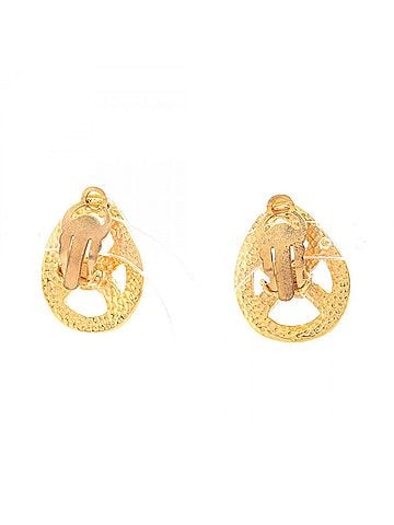 Chanel Chanel Coco Mark Teardrop Earrings, Gold Plated (GP), Women's, Tone (view 2)