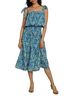 Rhode 100% Cotton Floral Blue Green Casual Dress Size XS - photo 1