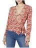 Free People 100% Viscose Floral Multi Color Pink Blouse Size L - photo 1