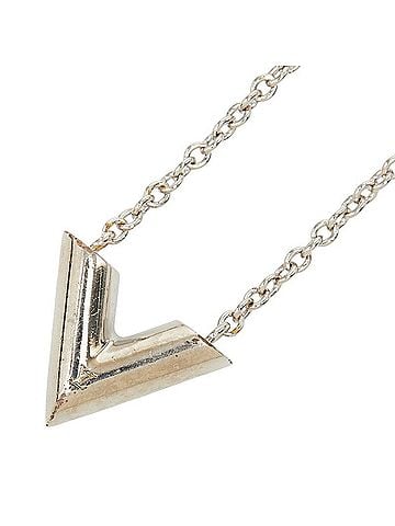 Louis Vuitton Louis Vuitton Essential V Pendant Necklace M63197 Silver Metal Women's LOUIS VUITTON (view 1)