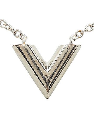 Louis Vuitton Louis Vuitton Essential V Pendant Necklace M63197 Silver Metal Women's LOUIS VUITTON (view 2)