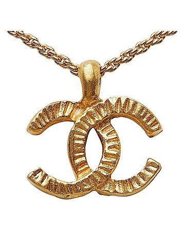 Chanel Chanel Coco Mark Pendant Necklace, Gold Plated (GP), Women's. (view 2)