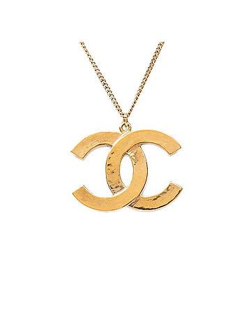 Chanel Chanel Coco Mark Chain Pendant Necklace, Gold Plated Rhinestone, Women's. (view 2)