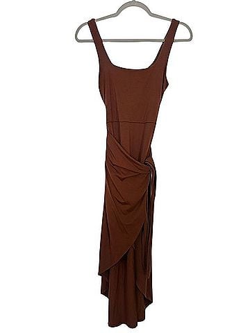 Quince Tencel Jersey side tie knit midi dress Casual Dress (view 2)