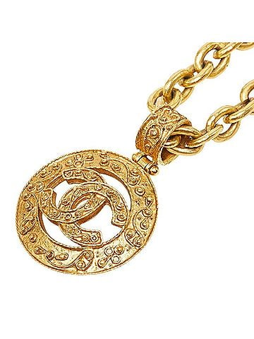 Chanel Chanel Coco Mark Vintage Necklace, Gold Plated, Women's CHANEL (view 1)