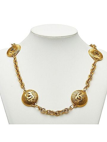 Chanel Chanel Coco Mark Chain Long Necklace, Gold Plated, Women's. (view 1)