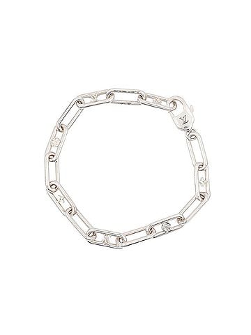Louis Vuitton Louis Vuitton Sleek Monogram Bracelet, Ag925, Size M, M1358M. (LOUIS VUITTON) (view 1)