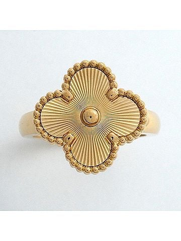 Van Cleef & Arpels Van Cleef &amp; Arpels Alhambra Guilloche Ring, 18K Yellow Gold, Ladies', P3165400 (view 2)