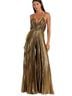 Mac Duggal Plaid Gold Jumpsuit Size 6 - photo 1