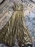 Mac Duggal Plaid Gold Jumpsuit Size 6 - photo 3