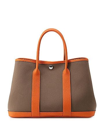 Hermès Hermes Garden TPM Tote Bag, Etoupe Orange, Toile Officier Negonda, W Stamp, Party, Garden, Handbag, Women's HERMES (view 1)