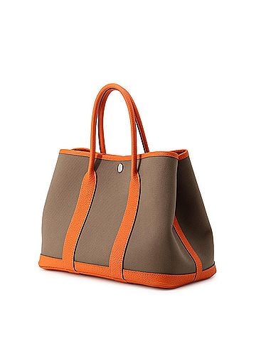 Hermès Hermes Garden TPM Tote Bag, Etoupe Orange, Toile Officier Negonda, W Stamp, Party, Garden, Handbag, Women's HERMES (view 2)