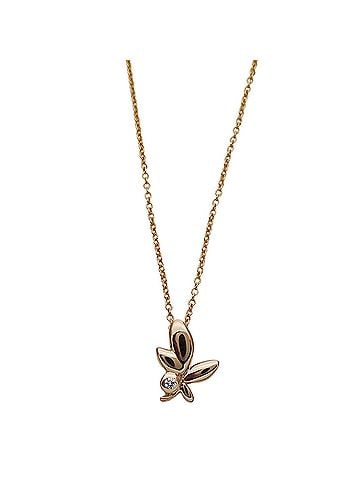 Tiffany & Co. Tiffany &amp; Co. Women's Necklace, 750PG (Pink Gold), 1 Diamond, Paloma Picasso Olive Leaf Design, Pink Gold Jewelry (view 2)