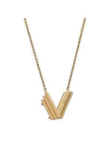 Louis Vuitton LOUIS VUITTON Louis Vuitton Necklace LV&amp;ME V Initial Alphabet Pendant GP Gold M61077 (view 2)