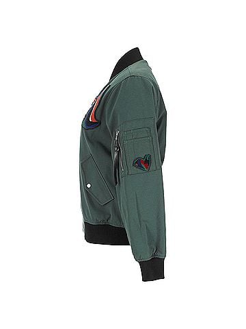 Proenza Schouler Proenza Schouler Patched Bomber Jacket in Olive Polyamide (view 2)
