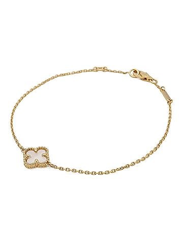 Van Cleef & Arpels Van Cleef &amp; Arpels VCA Sweet Alhambra Bracelet 18K Yellow Gold Mother-of-Pearl VCARF68800 (view 1)
