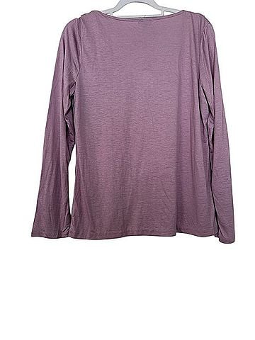 Talbots Dusty Lavender Ruffle-Trim Long Sleeve Top Long Sleeve T-Shirt (view 2)