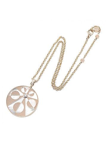 Bvlgari BVLGARI Intarsio Necklace, 18KPG (Pink Gold), Diamond, Mother-of-Pearl, Women's, Gold Tone, Clear White Tone (view 2)
