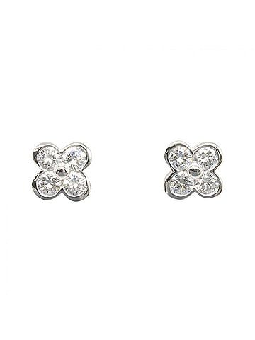 Tiffany & Co. Tiffany &amp; Co. Bezel-set Diamond Earrings, Platinum 950, Silver/Clear Tone, Women's Jewelry (view 1)