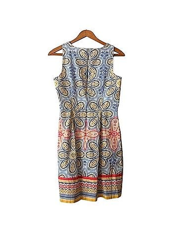 London Times Medallion Sleeveless Shift Dress Casual Dress (view 2)