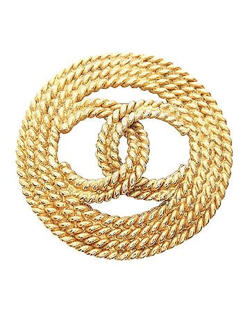 Chanel Gold Plated CC Rope Brooch (view 1)