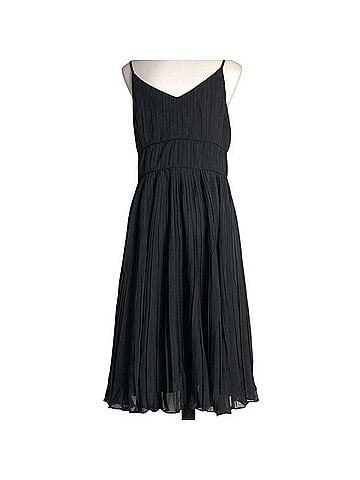 Ann Taylor LOFT Pleated Chiffon Midi Sundress Casual Dress (view 2)