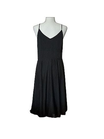 Ann Taylor LOFT Pleated Chiffon Midi Sundress Casual Dress (view 1)
