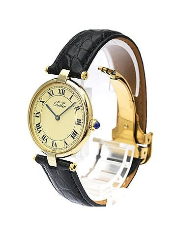 Cartier CARTIER Must Vendome Gold Plated Leather Quartz Unisex Watch 590003 (view 2)