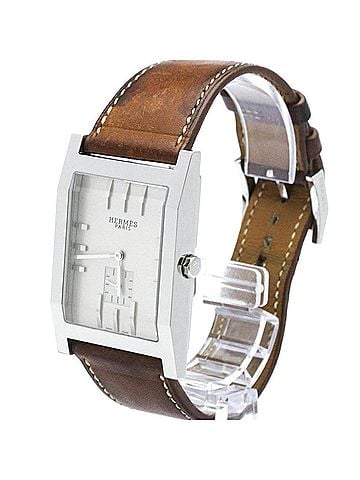Hermès HERMES Tandem Quartz Steel Leather Mens Watch TA1.810 Polished (view 2)