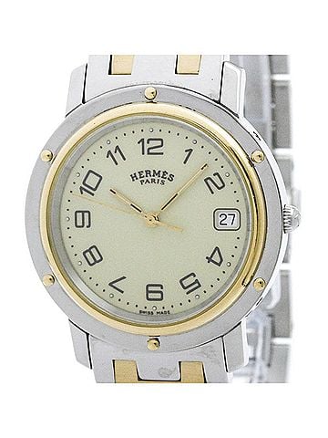 Hermès HERMES Clipper Gold Plated Steel Quartz Mens Watch CL6.720 Polished (view 1)