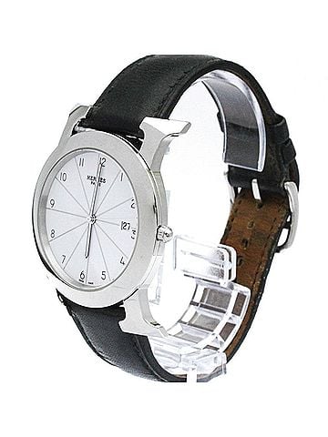 Hermès HERMES H Watch Rond Steel Leather Quartz Mens Watch HR1.710 Polished (view 2)
