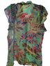 Sunny Leigh 100% Polyester Floral Multi Color Short Sleeve Blouse Size L - photo 2