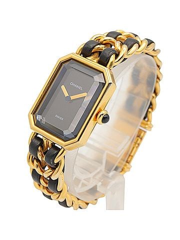 Chanel Chanel CHANEL Première Watch, Gold Plated (GP), Leather Strap, Women's, Black, H0001 (view 2)