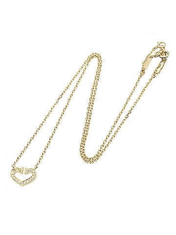 Cartier Cartier C Heart Diamond Necklace, 18K (Yellow Gold) Women's, Gold Tone, Clear Tone (view 2)
