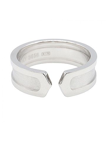Cartier Cartier C2 Ring, 18K White Gold (18KWG), Women's, Silver Tone (view 2)