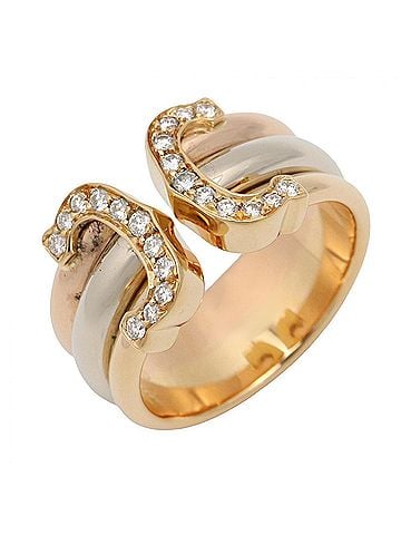 Cartier Cartier 2C Diamond Ring - Ring/Finger Jewelry 18K (Yellow Gold), 18KWG (White 18KPG (Pink Gold) Women's Clear Gold Silver (view 1)