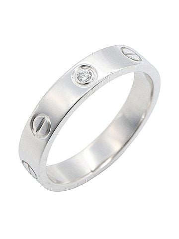 Cartier Cartier Mini Love Ring, 1PD (18K White Gold), Diamond, Women's, Silver/Clear Tone, B4050500 (view 1)